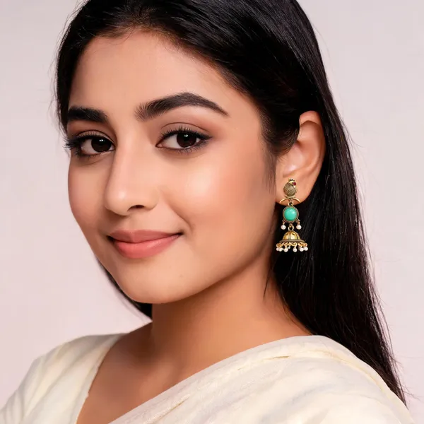 Gold_Alloy_Metal_Peacock_Jhumka_Earrings_For_Women_-_Pack_of_2