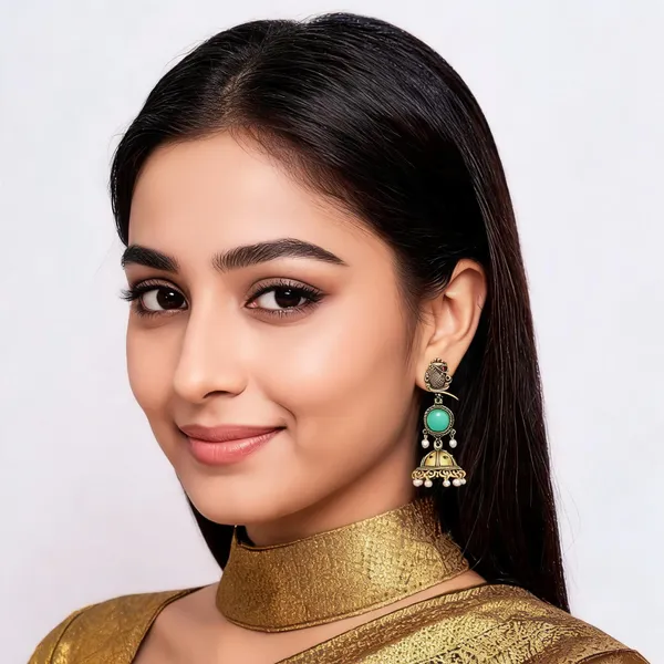 Gold_Alloy_Metal_Peacock_Jhumka_Earrings_For_Women_-_Pack_of_2