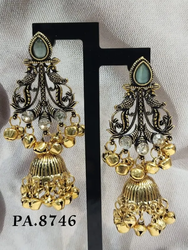 Gold_Alloy_Metal_Oxidized_Chandelier_Jhumka_Earrings_For_Women_-_Pack_of_2