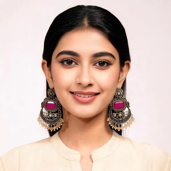 Purple_Silver_Alloy_Metal_Oxidised_Chandbali_Earrings_For_Women_-_Pack_of_2