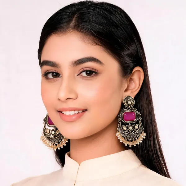 Purple_Silver_Alloy_Metal_Oxidised_Chandbali_Earrings_For_Women_-_Pack_of_2