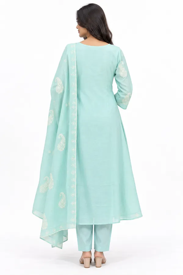 Mint_Green_Mul_Chanderi_Embroided_Anarkali_Set_For_Women