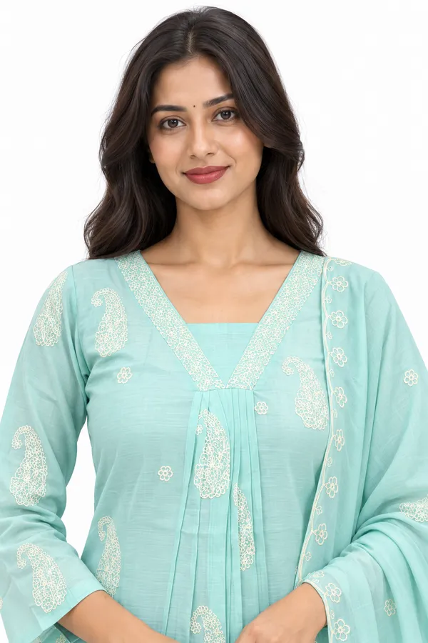Mint_Green_Mul_Chanderi_Embroided_Anarkali_Set_For_Women