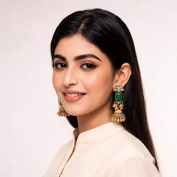Green_Gold_Alloy_Metal_Jhumka_Earrings_For_Women_-_Pack_of_2