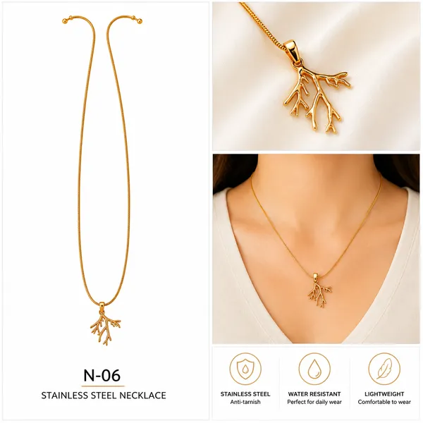 Gold_Stainless_Steel_Branch_Pendant_Necklace_For_Women_-_Pack_of_2