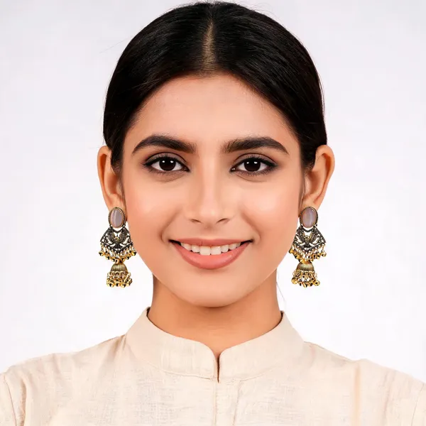 Gold_Alloy_Metal_Peacock_Jhumka_Earrings_For_Women_-_Pack_of_2