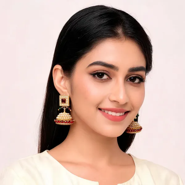 Red_Gold_Alloy_Metal_Pearl_Jhumka_Earrings_For_Women_-_Pack_of_2