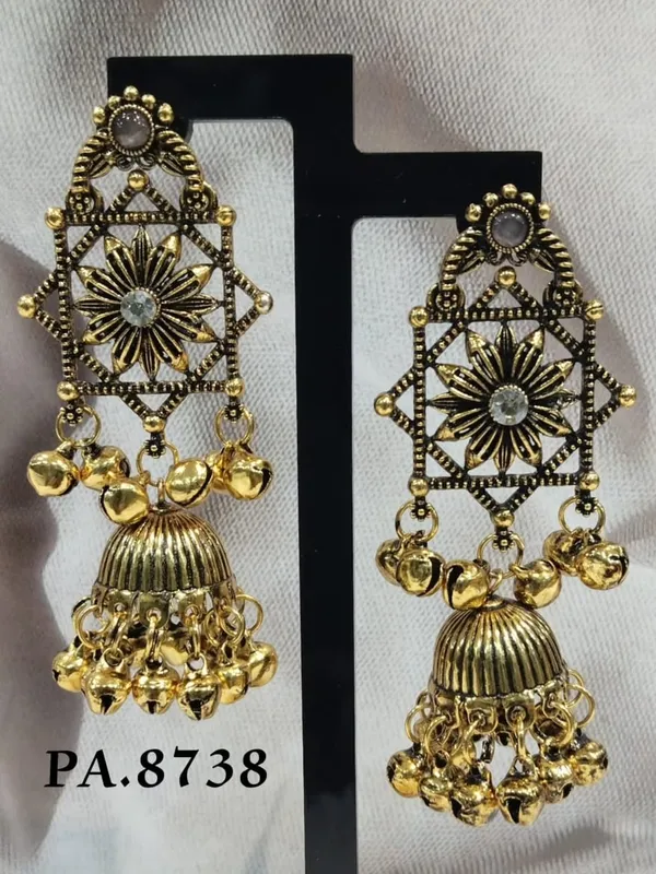 Gold_Alloy_Metal_Floral_Jhumka_Earrings_For_Women_-_Pack_of_2
