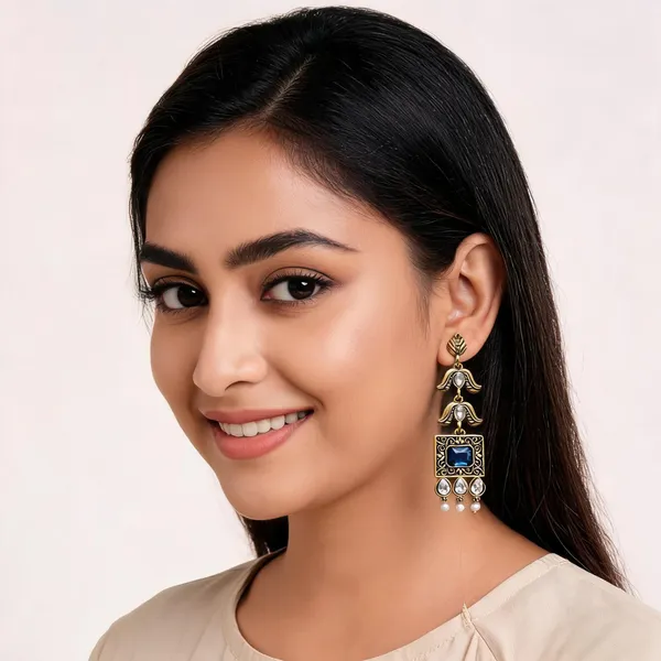 Gold_Alloy_Metal_Statement_Earrings_For_Women_-_Pack_of_2