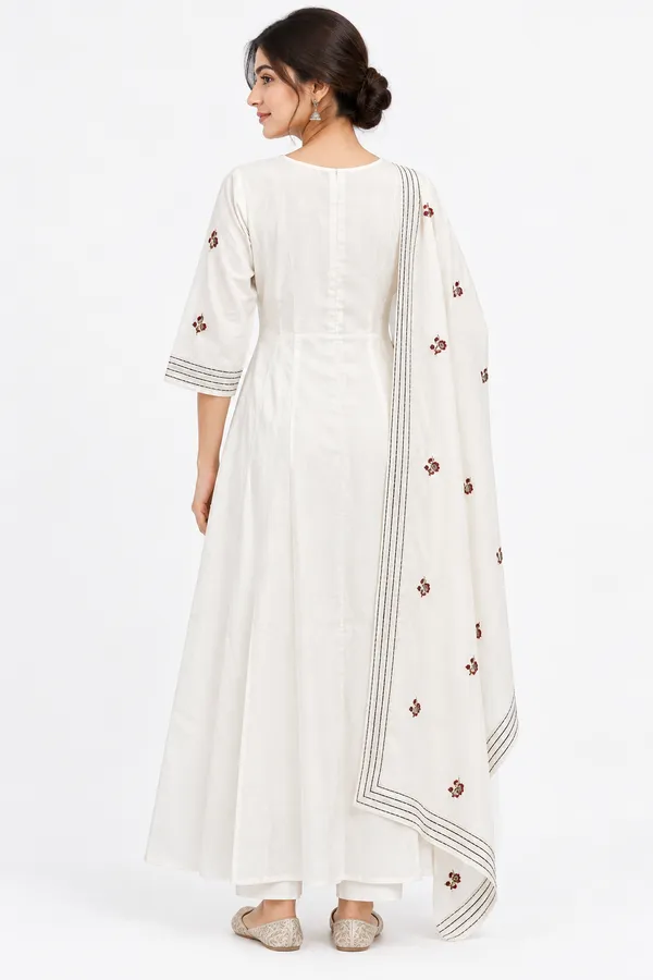 White_Mul_Chanderi_A-Line_Embroidered_Anarkali_Set_For_Women