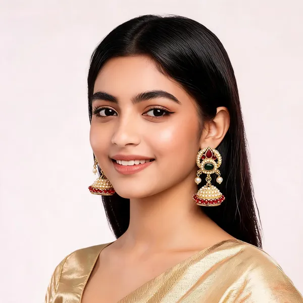 Red_Gold_Alloy_Metal_Pearl_Jhumka_Earrings_For_Women_-_Pack_of_2