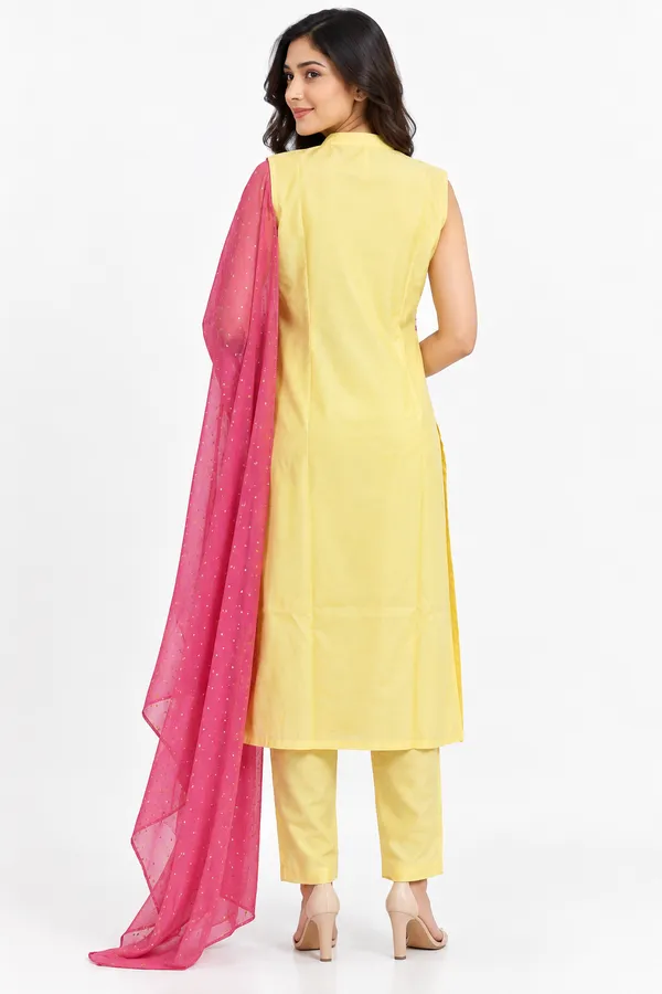 Yellow_Chanderi_Floral_Butta_Embroidered_Kurta_Set_for_Women_–_Sleeveless_(Sleeves_Included)
