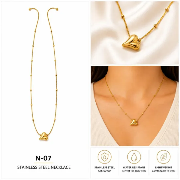 Gold_Stainless_Steel_Heart_Pendant_Necklace_For_Women