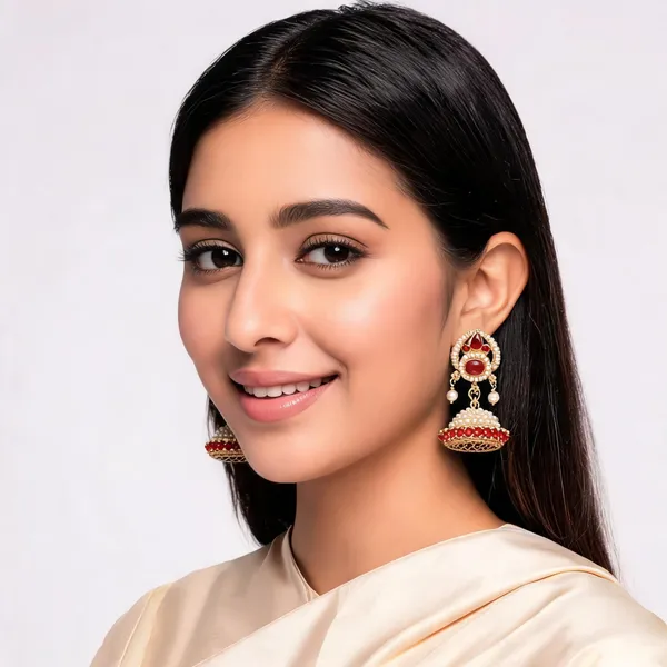 Red_Alloy_Metal_Pearl_Embellished_Jhumka_Earrings_For_Women_-_Pack_of_2
