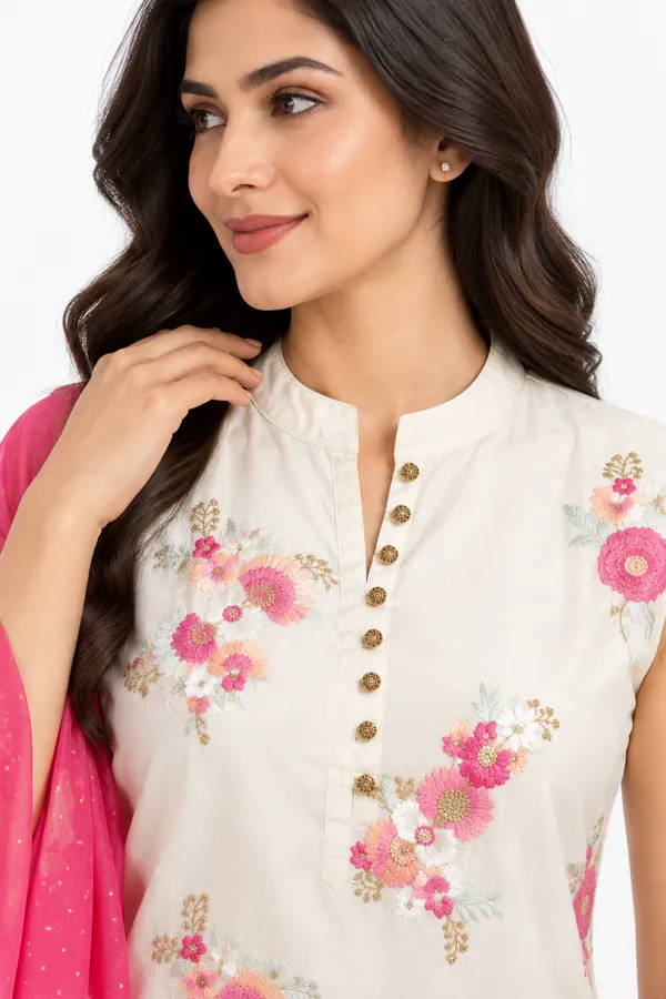 White_Chanderi_Floral_Butta_Embroidered_Kurta_Set_for_Women_–_Sleeveless_(Sleeves_Included)