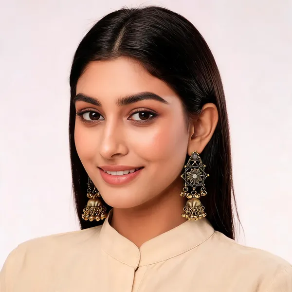 Gold_Alloy_Metal_Floral_Jhumka_Earrings_For_Women_-_Pack_of_2