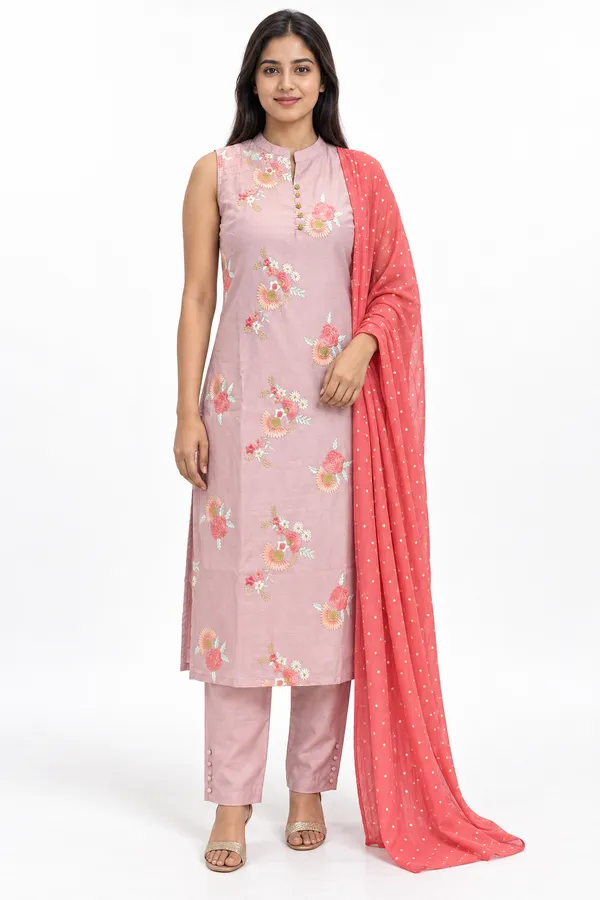 Pink_Chanderi_Floral_Butta_Embroidered_Kurta_Set_for_Women_–_Sleeveless_(Sleeves_Included)