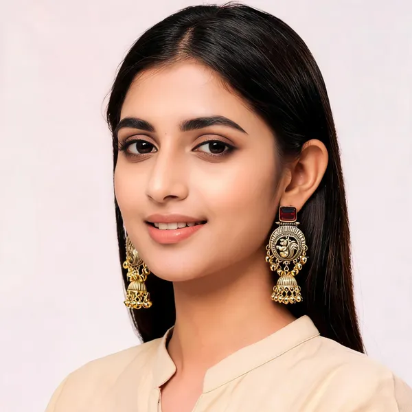 Gold_Alloy_Metal_Peacock_Dangler_Earrings_For_Women_-_Pack_of_2