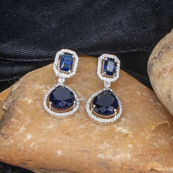 City_Girl_Brass_American_Diamond_Rhodium_Plated_Petal_Glow_Tops_Blue