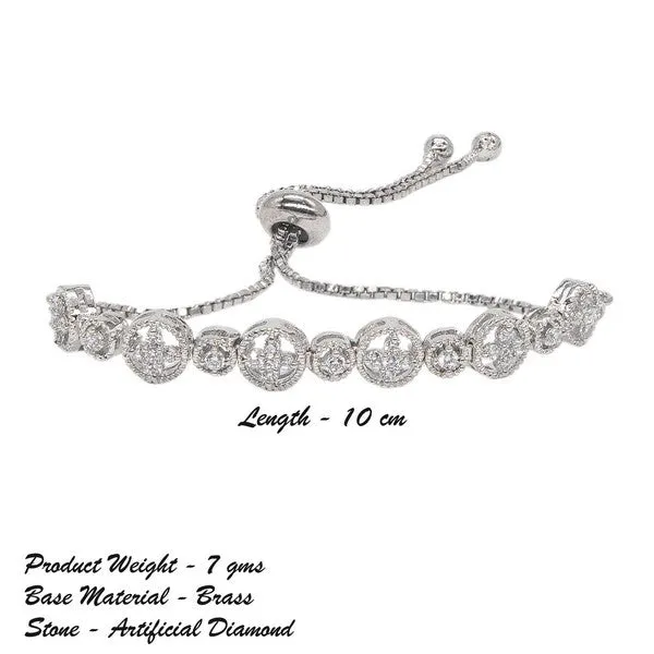 City_Girl_Ad_Brass_Rhodium_Plated_Minimal_Sleek_Bracelet_With_Adjustable_Chain_Free_Size_Silver
