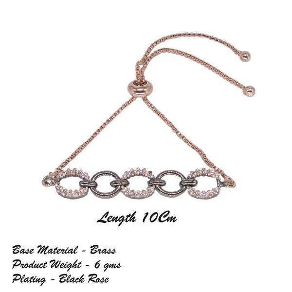 City_Girl_Ad_Brass_Gold_Plated_Bracelet_Traditional_Bridal_Style_With_Adjustable_Chain_Black_Rose