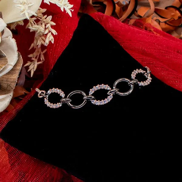 City_Girl_Ad_Brass_Gold_Plated_Bracelet_Traditional_Bridal_Style_With_Adjustable_Chain_Black_Rose