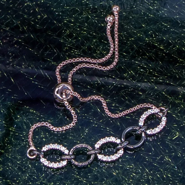 City_Girl_Ad_Brass_Gold_Plated_Bracelet_Traditional_Bridal_Style_With_Adjustable_Chain_Black_Rose