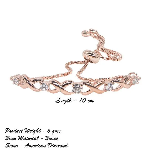 City_Girl_Ad_Brass_Black_Rose_Plated_Bracelet_Intricate_Carved_Adjustable_Chain_Silver