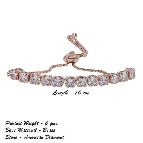 City_Girl_Ad_Brass_Rhodium_Plated_Bracelet_Elegant_Linked_Adjustable_Chain_Silver