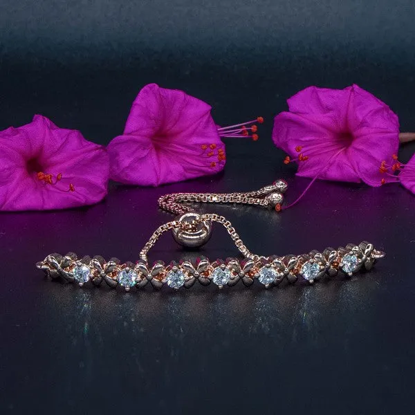 City_Girl_Ad_Brass_Rhodium_Plated_Bracelet_Classic_Stone_Studded_Adjustable_Chain_Silver