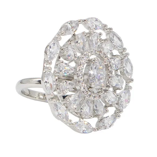 City_Girl_Brass_Cz_Stone_Studded_Rhodium_Plated_Cocktail_Silver_Oval_Finge_Ring_Free_Size_Silver