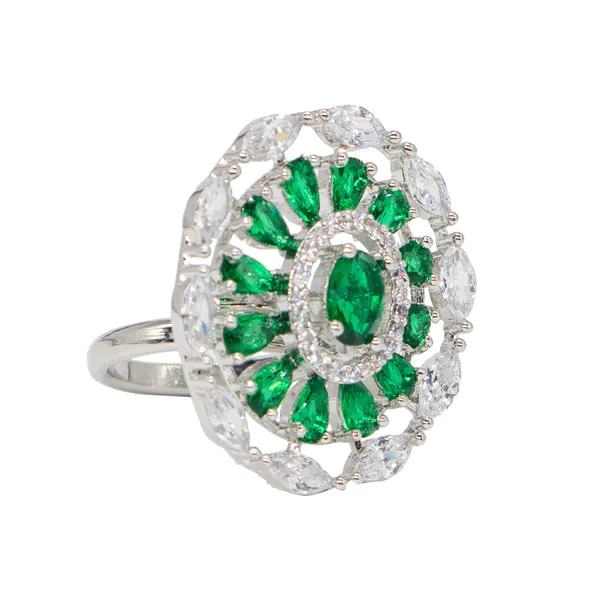 City_Girl_Brass_Green_Cz_Stone_Studded_Rhodium_Plated_Cocktail_Finge_Green_Round_Ring_Free_Size_Default_Title