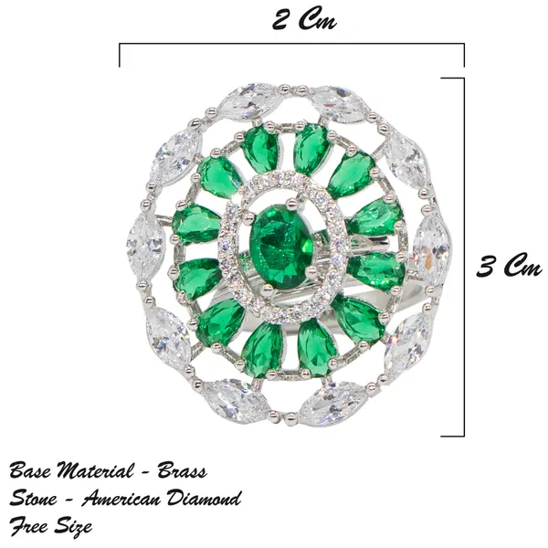 City_Girl_Brass_Green_Cz_Stone_Studded_Rhodium_Plated_Cocktail_Finge_Green_Round_Ring_Free_Size_Default_Title