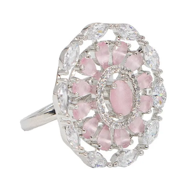 City_Girl_Brass_Pink_Cz_Stone_Studded_Rhodium_Plated_Cocktail_Pink_Floral_Pattern_Finge_Ring_Free_Size_Default_Title