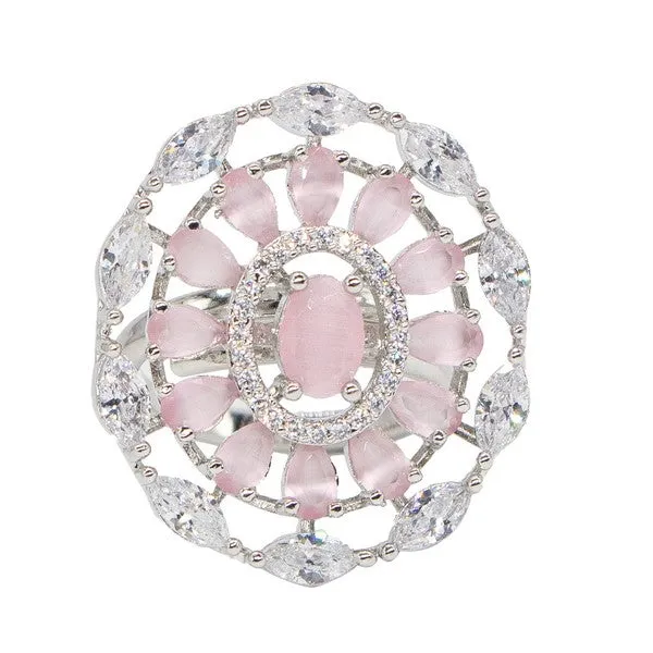 City_Girl_Brass_Pink_Cz_Stone_Studded_Rhodium_Plated_Cocktail_Pink_Floral_Pattern_Finge_Ring_Free_Size_Default_Title