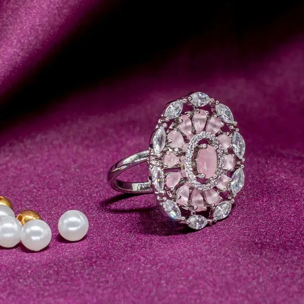 City_Girl_Brass_Pink_Cz_Stone_Studded_Rhodium_Plated_Cocktail_Pink_Floral_Pattern_Finge_Ring_Free_Size_Default_Title