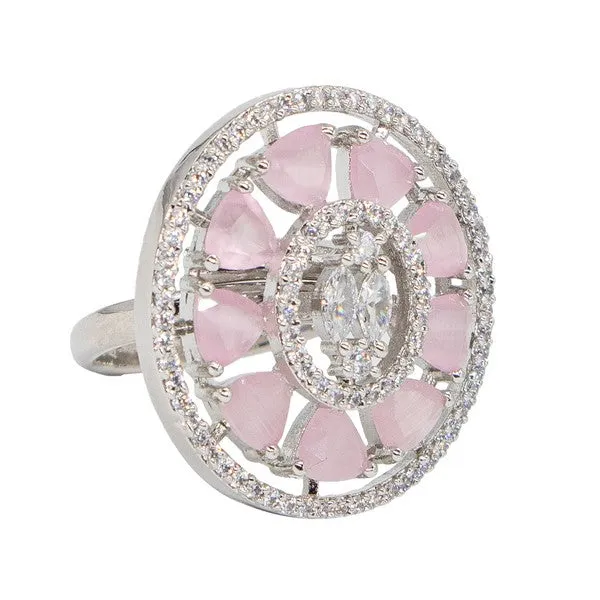 City_Girl_Brass_Pink_Cz_Stone_Studded_Rhodium_Plated_Cocktail_Pink_Floral_Finge_Ring_Free_Size_Default_Title