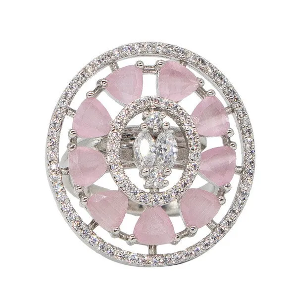 City_Girl_Brass_Pink_Cz_Stone_Studded_Rhodium_Plated_Cocktail_Pink_Floral_Finge_Ring_Free_Size_Default_Title