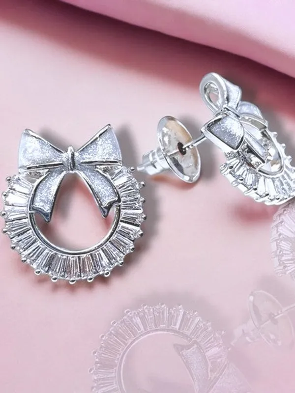 City_Girl_Cz_Stone_Stainless_Steel_Anti_Tarnish_Western_Earring_Silver_Twirl_Design_Silver