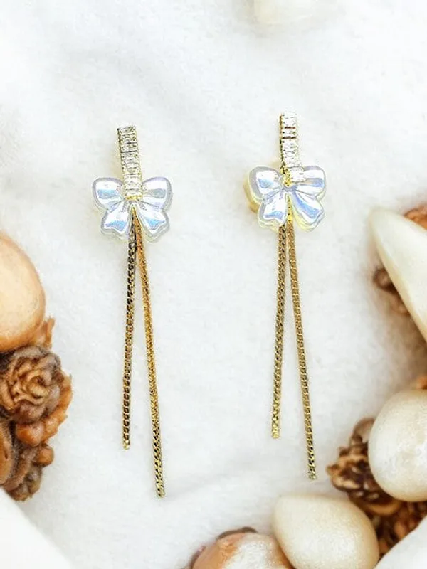 City_Girl_Cz_Stone_Mother_Of_Pearl_Stainless_Steel_Anti_Tarnish_Western_Earring_Cascade_Design_Gold
