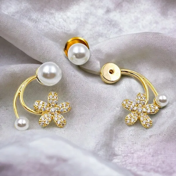 Silver_Leaf_Grace_Cz_Stone_Stainless_Steel_Earrings_Gold