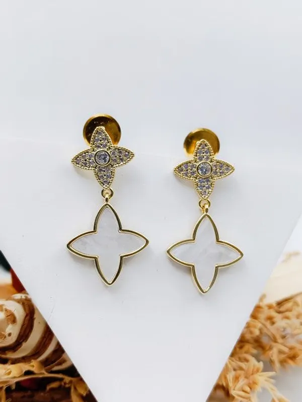 City_Girl_Cz_Stone_Stainless_Steel_Anti_Tarnish_Western_Golden_Earring_Gold