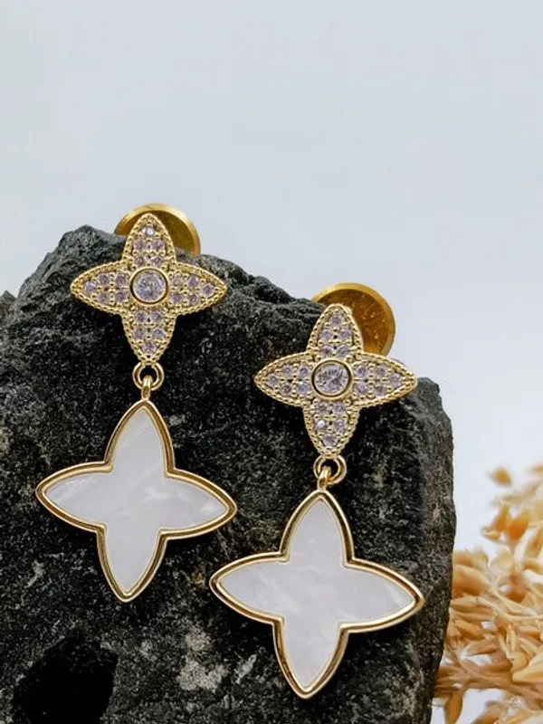 City_Girl_Cz_Stone_Stainless_Steel_Anti_Tarnish_Western_Golden_Earring_Gold