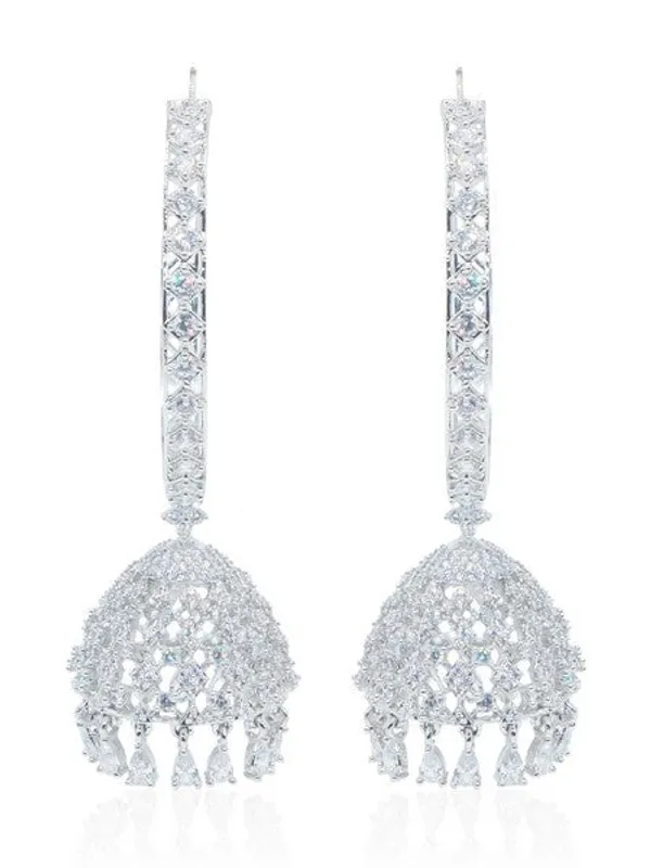 City_Girl_Ad_Rhodium_Plated_Cz_Stone_Half_Hoop_Earrings_For_Women_And_Girls_Default_Title