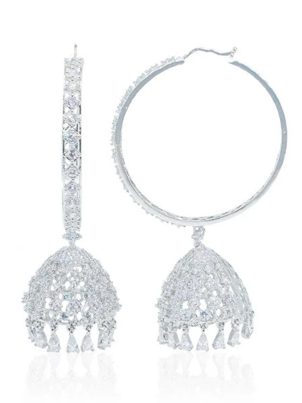 City_Girl_Ad_Rhodium_Plated_Cz_Stone_Half_Hoop_Earrings_For_Women_And_Girls_Default_Title