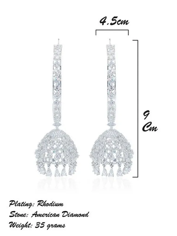 City_Girl_Ad_Rhodium_Plated_Cz_Stone_Half_Hoop_Earrings_For_Women_And_Girls_Default_Title