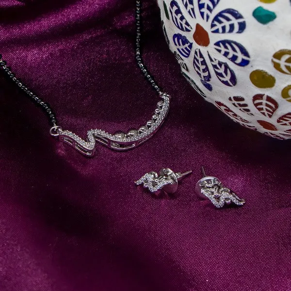 City_Girl_Ad_Rhodium_Plated_Celeste_Shine_Mangalsutra_Set_With_Earrings_Chain_For_Women_Girls_Silver