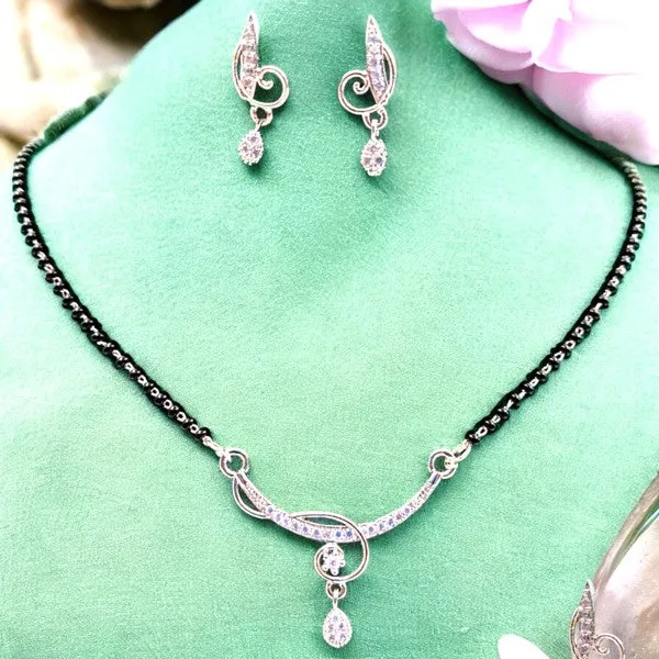 City_Girl_Ad_Rhodium_Plated_Mystic_Aura_Mangalsutra_Set_With_Earrings_Chain_For_Women_Girls_Silver