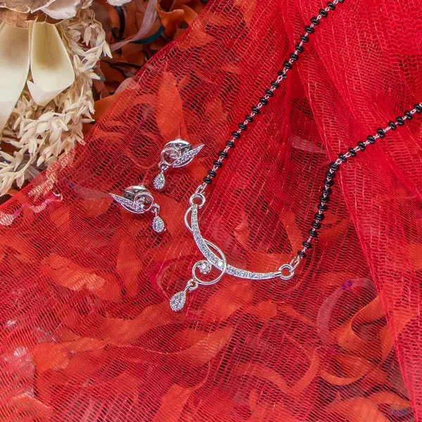 City_Girl_Ad_Rhodium_Plated_Mystic_Aura_Mangalsutra_Set_With_Earrings_Chain_For_Women_Girls_Silver