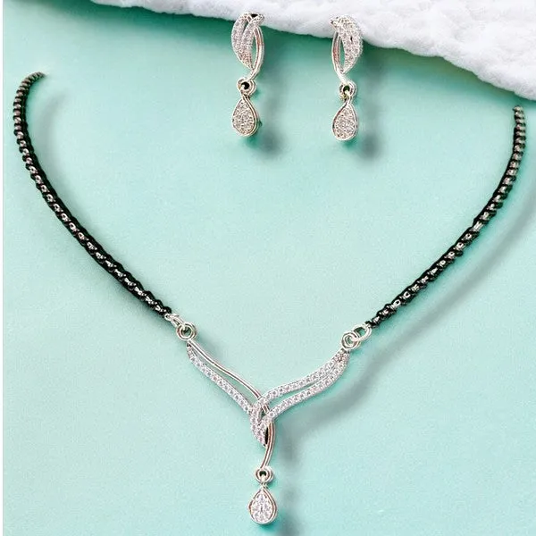 City_Girl_Ad_Rhodium_Plated_Divine_Spark_Mangalsutra_Set_With_Earrings_Chain_For_Women_Girls_Silver